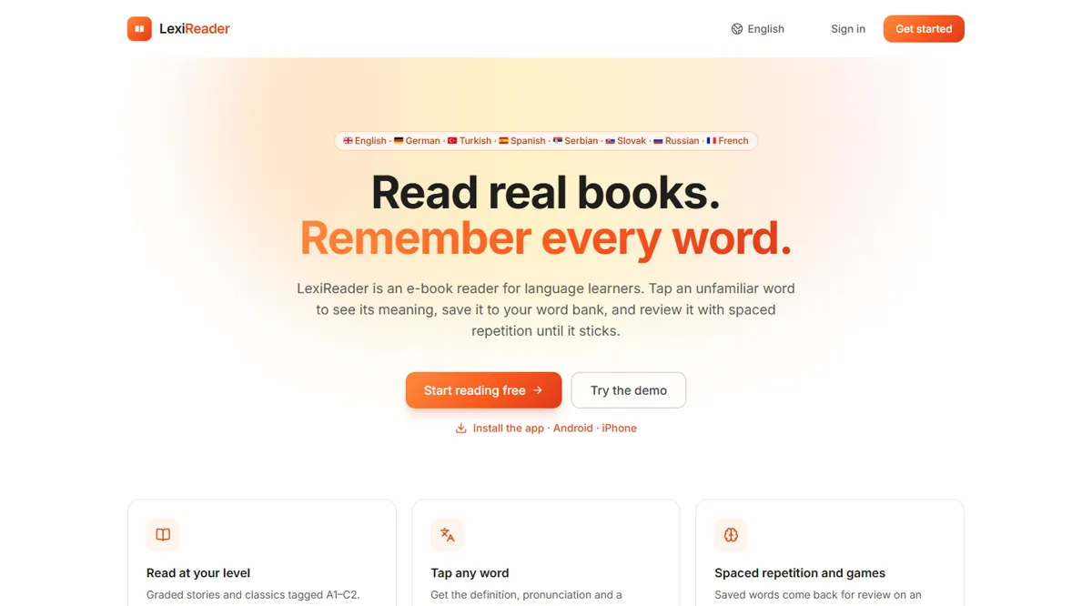 LexiReader — PWA + Mini App
